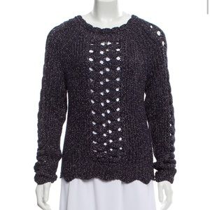 Isabel Marant Scallop Sweater - Midnight Blue and Silver - Size S